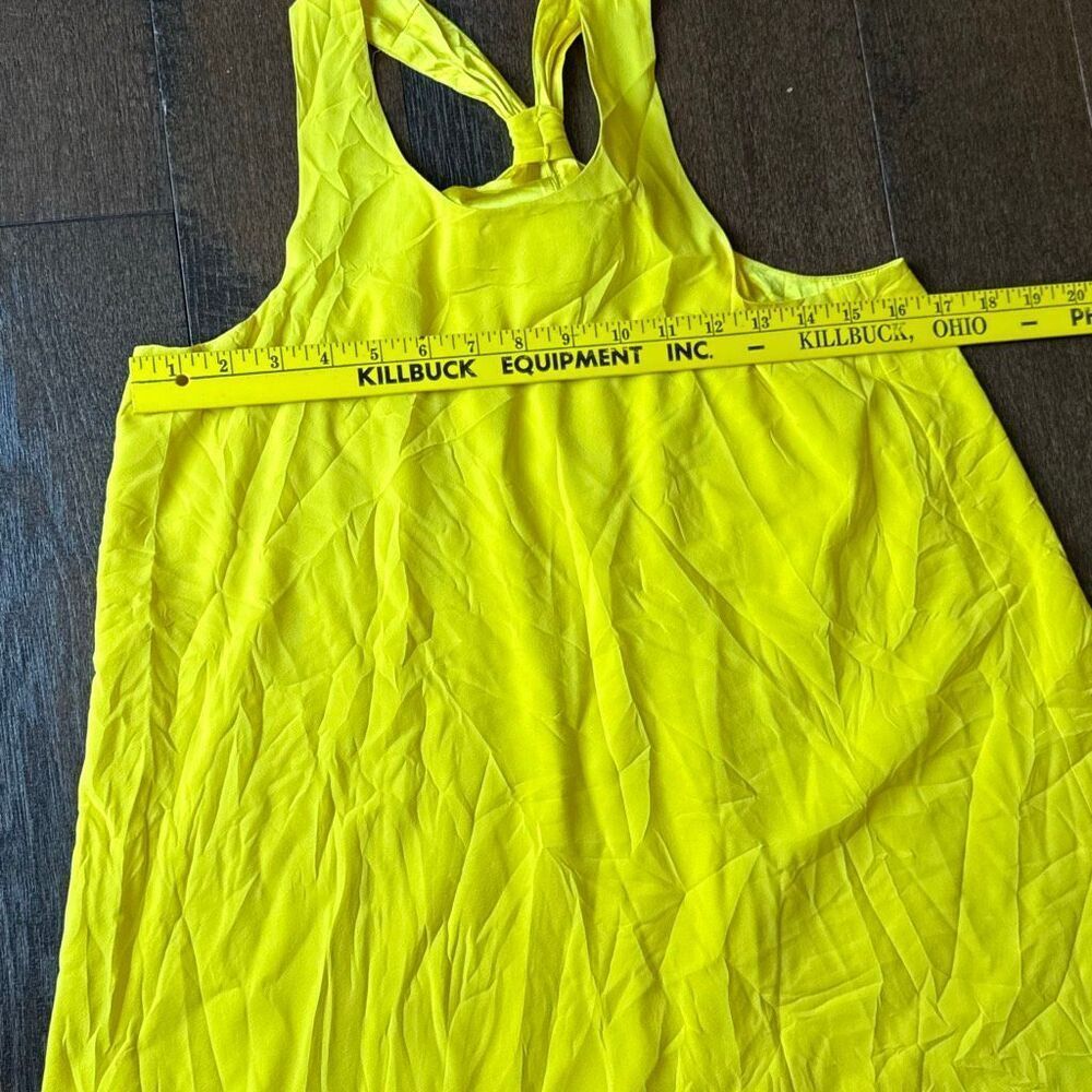 Alice and Olivia women’s tank mini dress size XS yellow silk twist back beach re - Picture 8 of 9